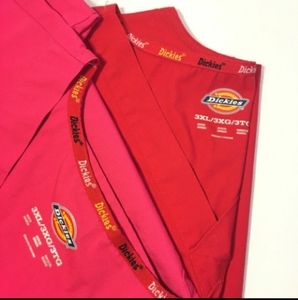 2 Pack - Pink & Red Dickies Scrub Tops